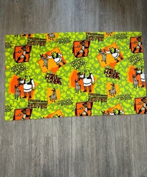 Shrek Fleece Blanket Throw All Over Print Vintage Y2K Movie Meme Rare ~57x35